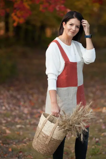 Cross Back Apron Billie Style | Pure eco linen - Image 7