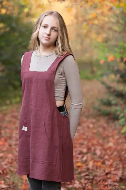 Cross-Back Apron-Tunic Adrianne Style | Pure Eco Linen - Image 12