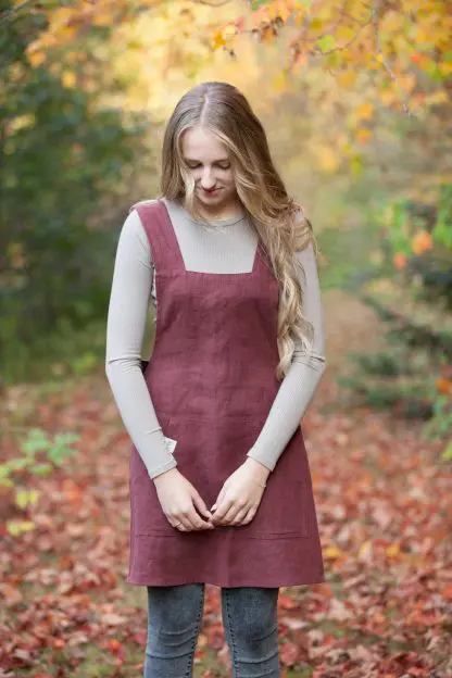 Cross-Back Apron-Tunic Adrianne Style | Pure Eco Linen - Image 11