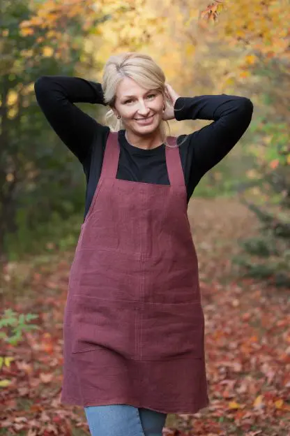 Cross Back Apron Billie Style | Pure eco linen