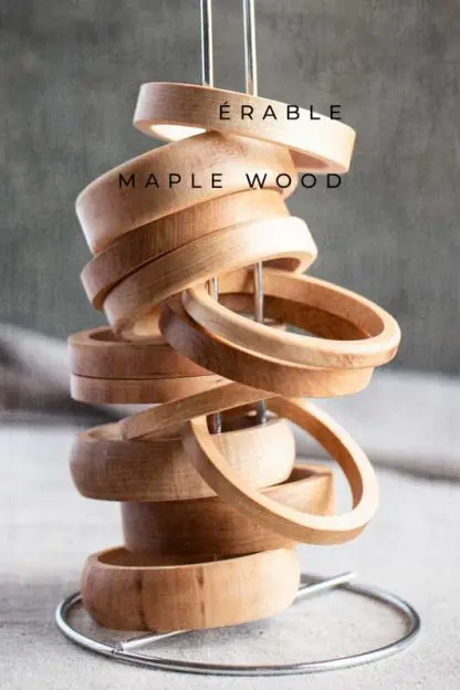 Wood Bangles | 1/2" Width | Maple and Cherrywood - Image 4