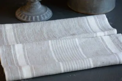 Pure Linen Kitchen Towels | White Stripes | Farmhouse Style - Image 6