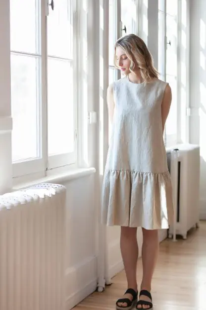 Aude Trapeze Dress | Linen and Cotton - Image 2